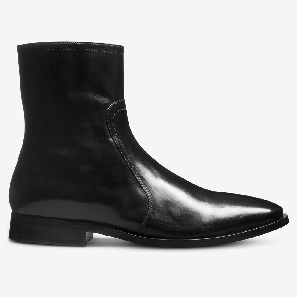 Saint Laurent Black Leather Chain and Zip Boots for Men