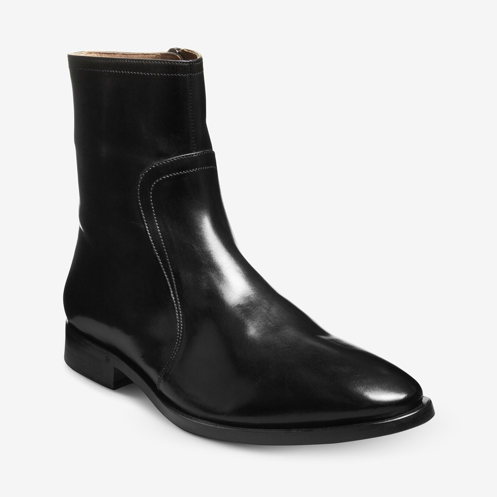 Saint Laurent Black Leather Chain and Zip Boots for Men