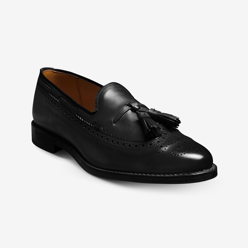 Allen Edmonds shops Mens 10 Manchester Black Leather Tassel Wingtip Loafer Dress Shoes